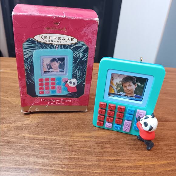 🎄2 for $12 Hallmark Counting on Success Photo Holder Ornament Dated 1999 - Picture 1 of 6